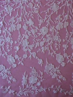White Embroidered Lace - Janine -Bridal Fabric Shop white embroidered lace janine