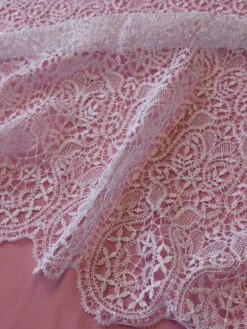 White Guipure Lace - Isabella -Bridal Fabric Shop white guipure lace isabella close up