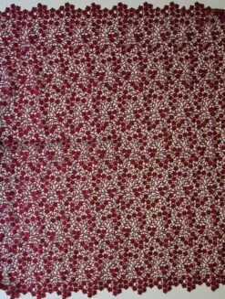 Wine Guipure Lace - Ebba -Bridal Fabric Shop wine guipure lace ebba full width
